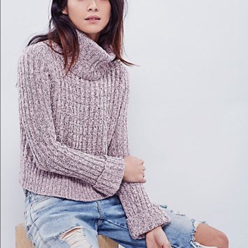 Free People Twisted Cable Turtleneck Sweater